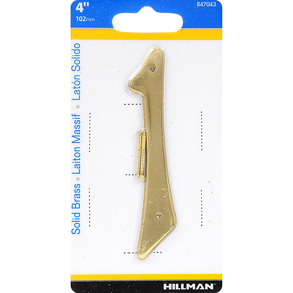 Hillman 847043 4 in. Gold Brass Nail-On Number 1 1/pc.
