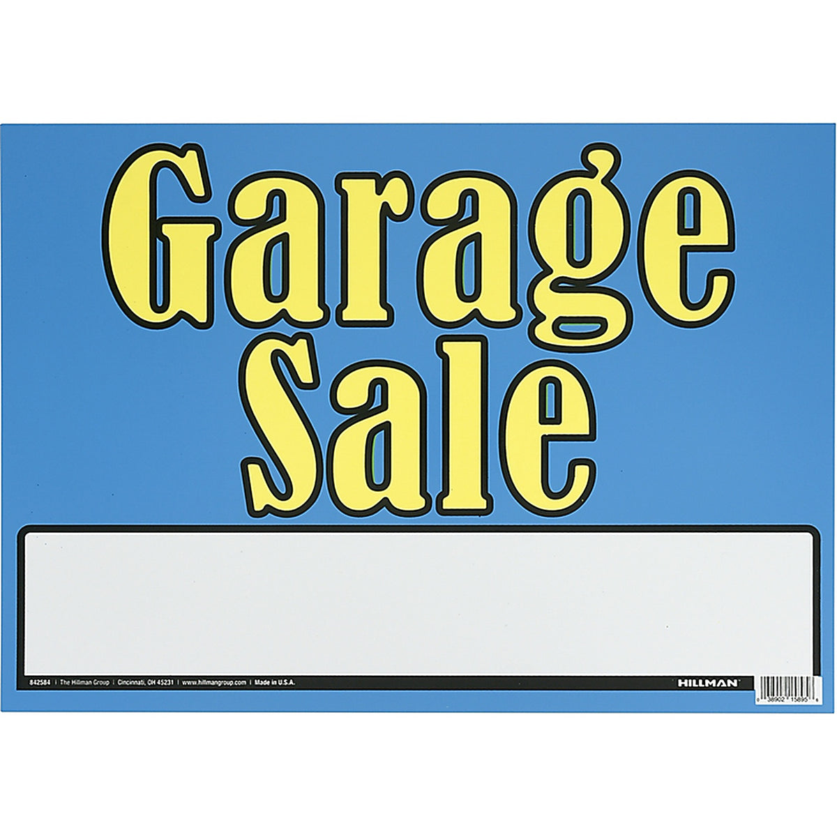 Hillman 842584 English Blue Garage Sale Sign 10 in. H x 14 in. W