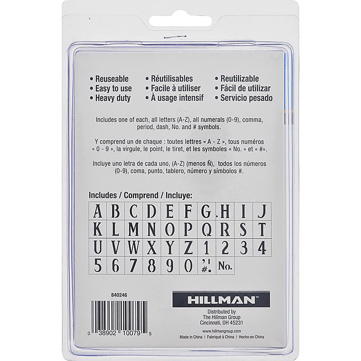 Hillman 840246 4 in. Card Stock Serif Stencil Set 38/Pack