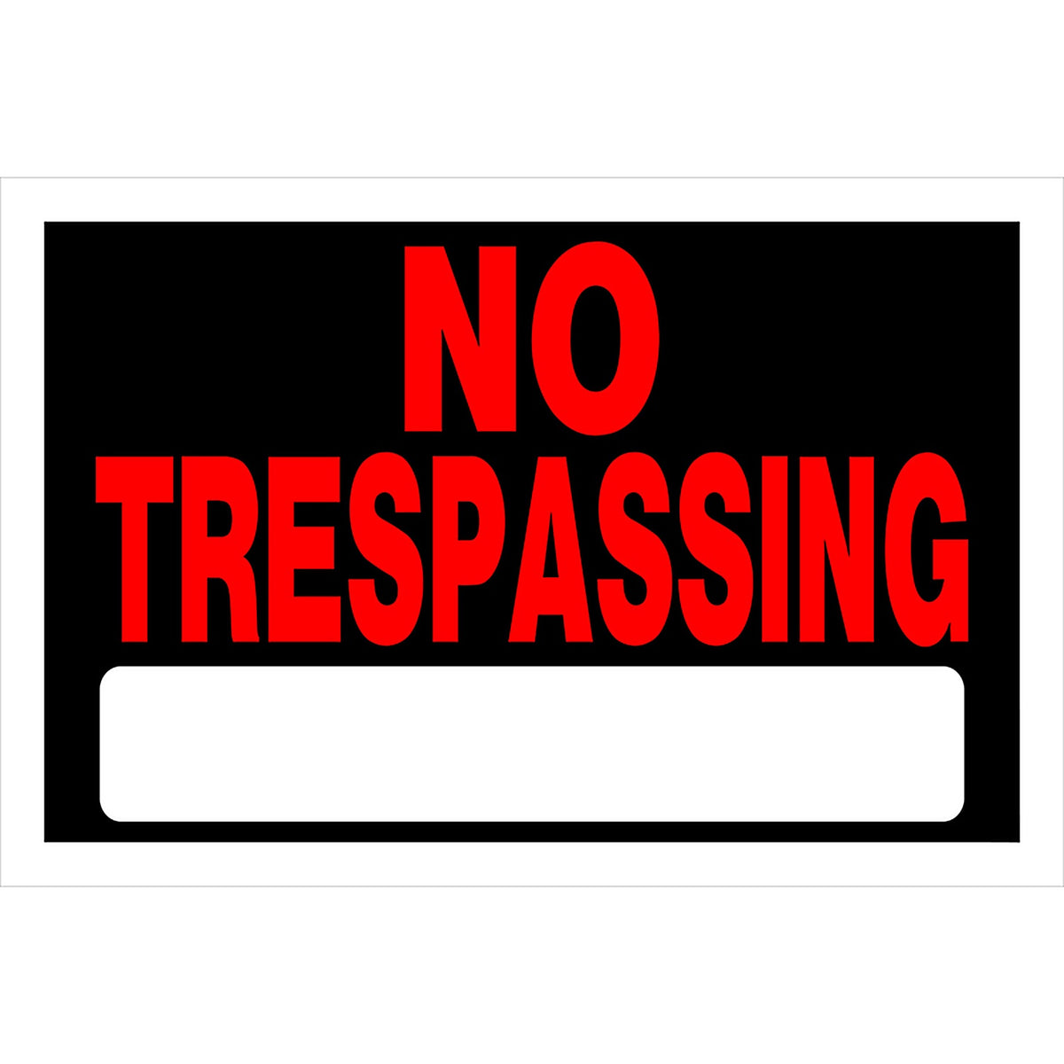 Hillman 839904 English Black No Trespassing Sign 8 in. H x 12 in. W