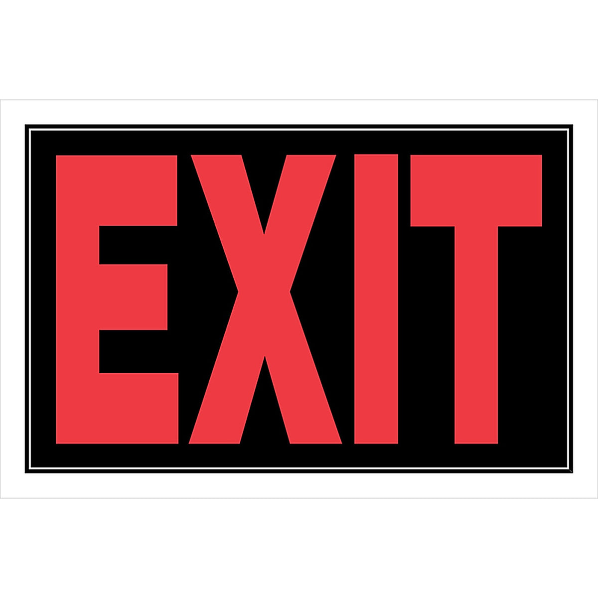 Hillman 839892 English Black Exit Sign 8 in. H x 12 in. W