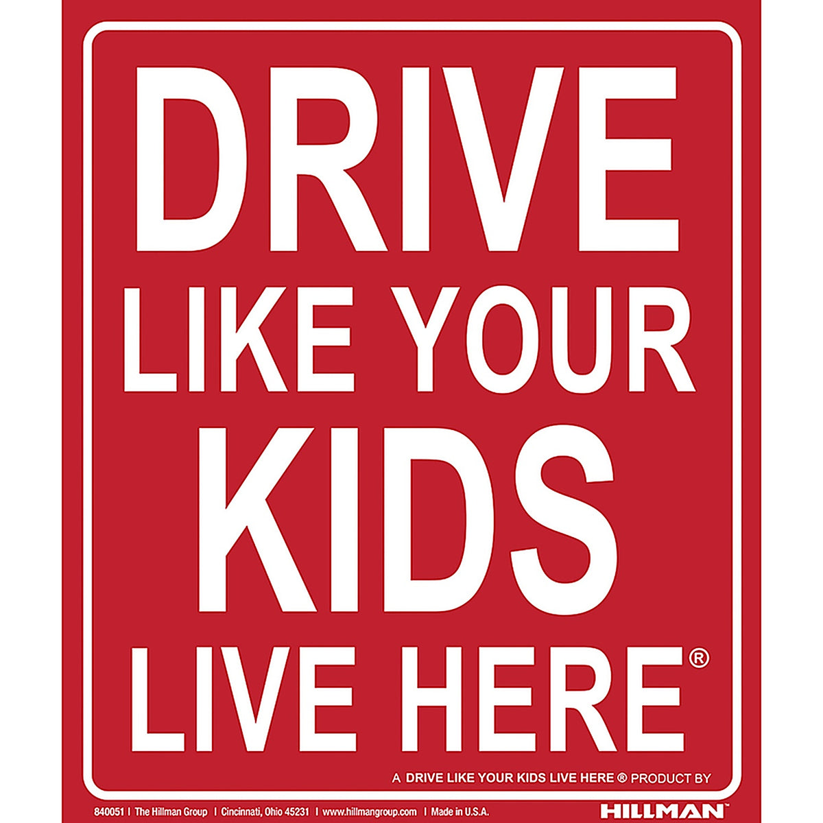 Hillman 840051 English Red Children At Play Sign 19 in. H x 24 in. W