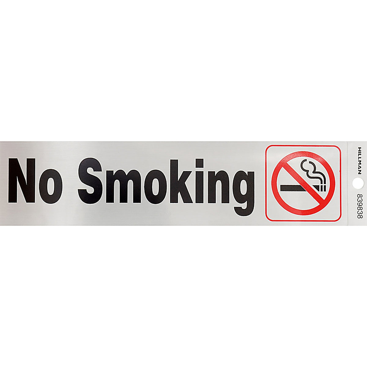 Hillman 839838 English Silver No Smoking Decal 2 in. H x 8 in. W