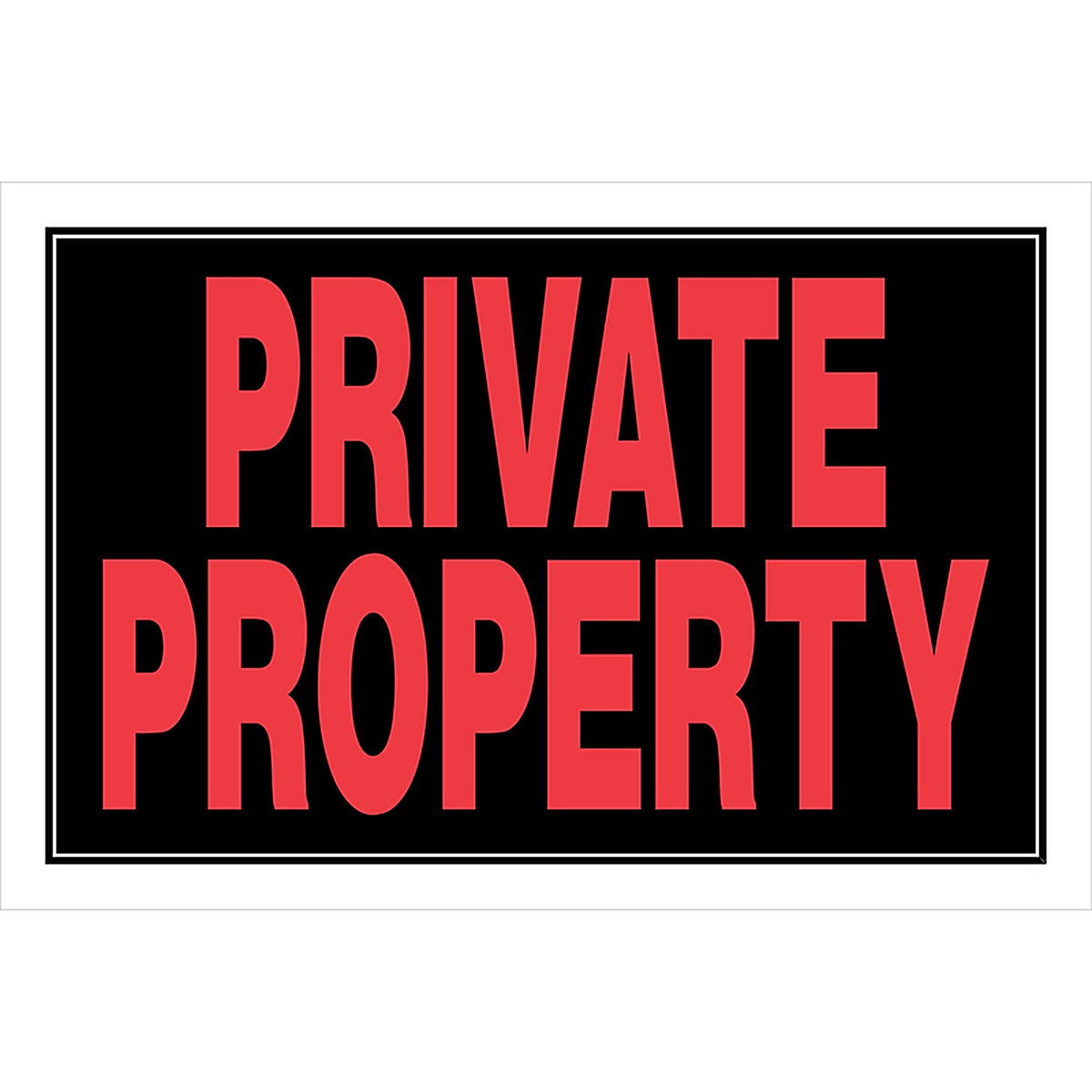 Hillman 839908 English Black Private Property Sign 8 in. H x 12 in. W