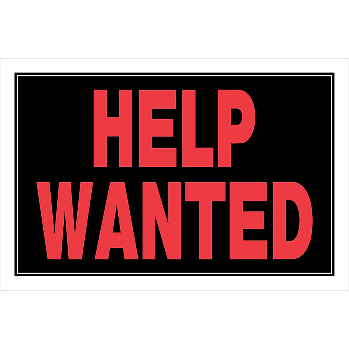 Hillman 839894 English Black Help Wanted Sign 8 in. H x 12 in. W