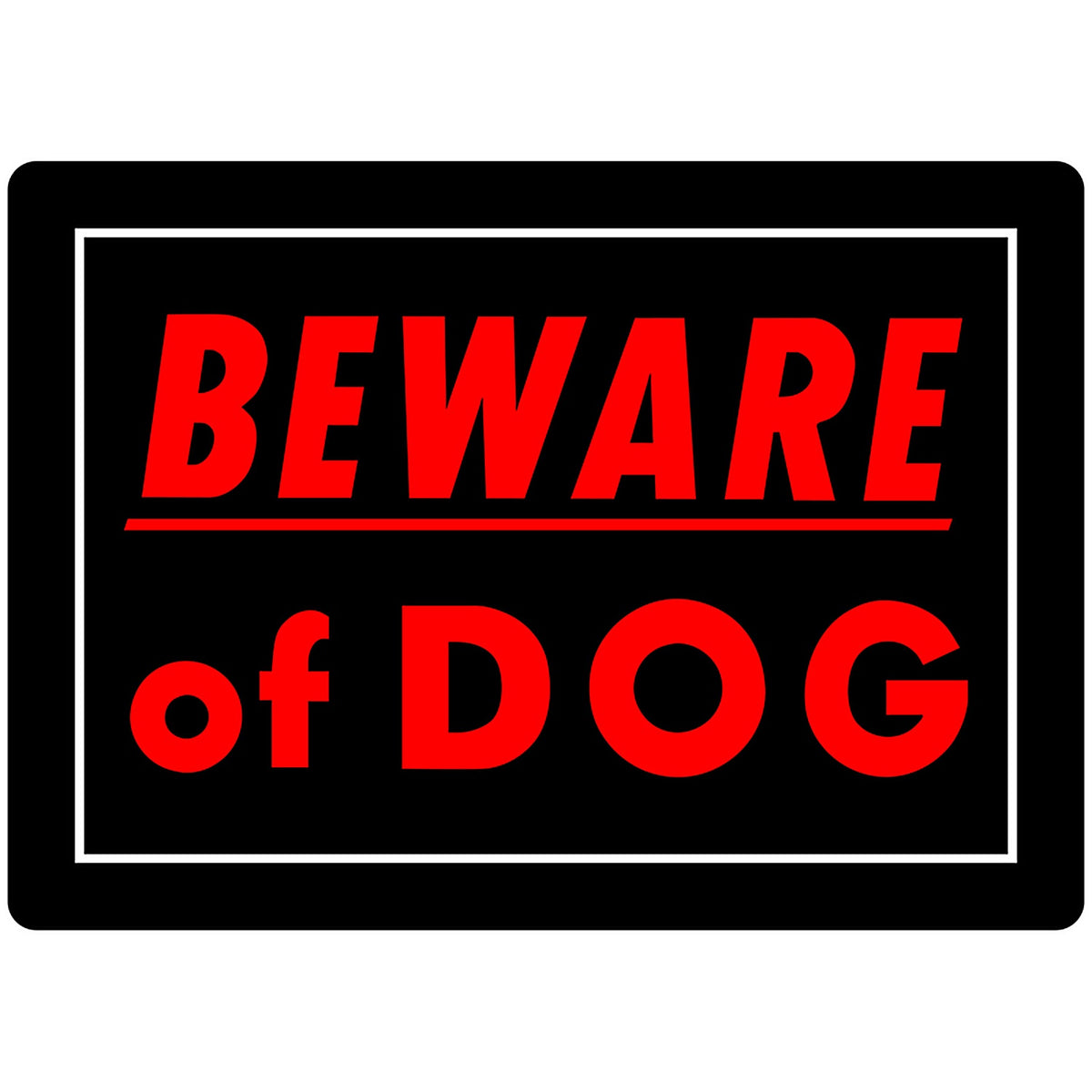 Hillman 840143 English Black Beware Sign 10 in. H x 14 in. W