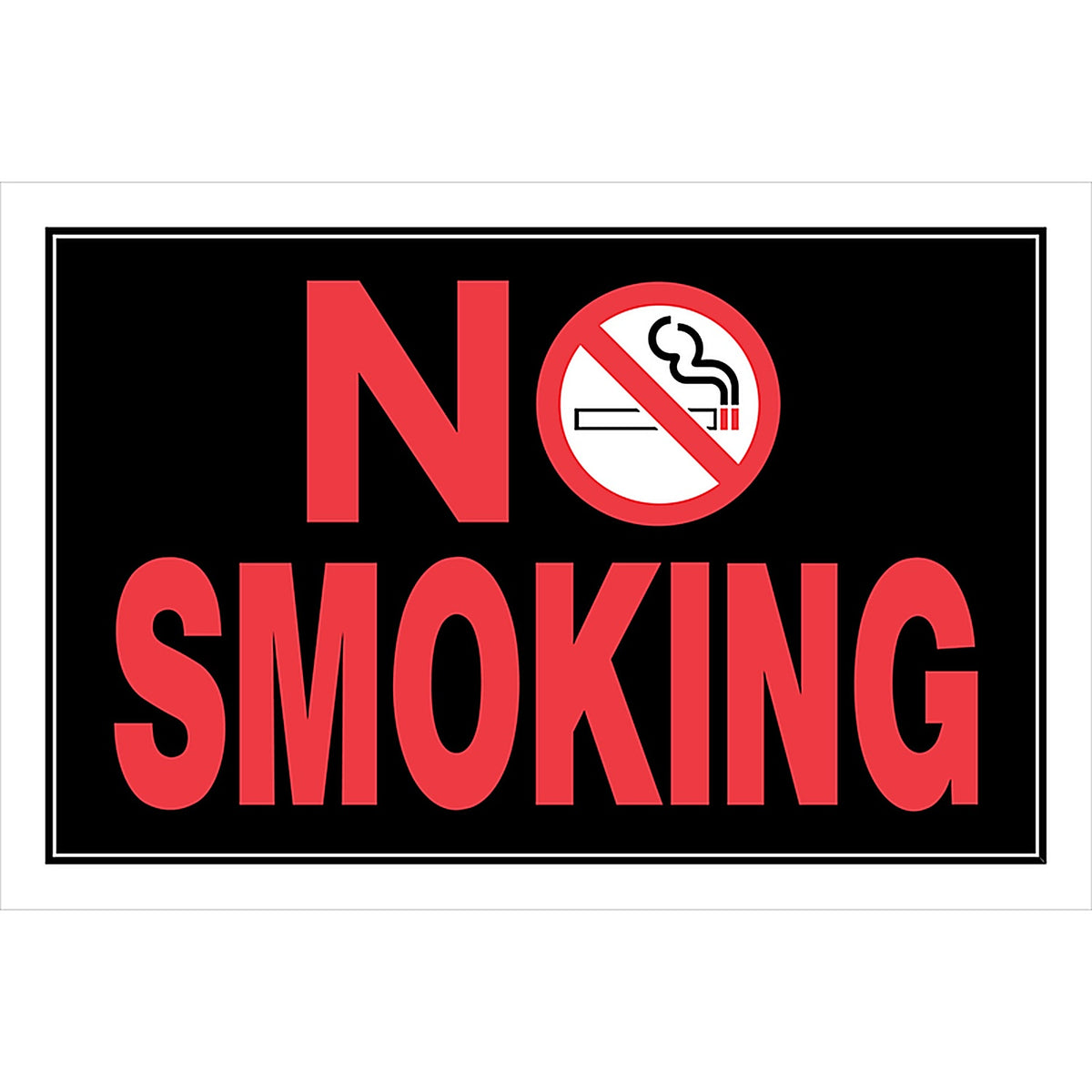 Hillman 839896 English Black No Smoking Sign 8 in. H x 12 in. W
