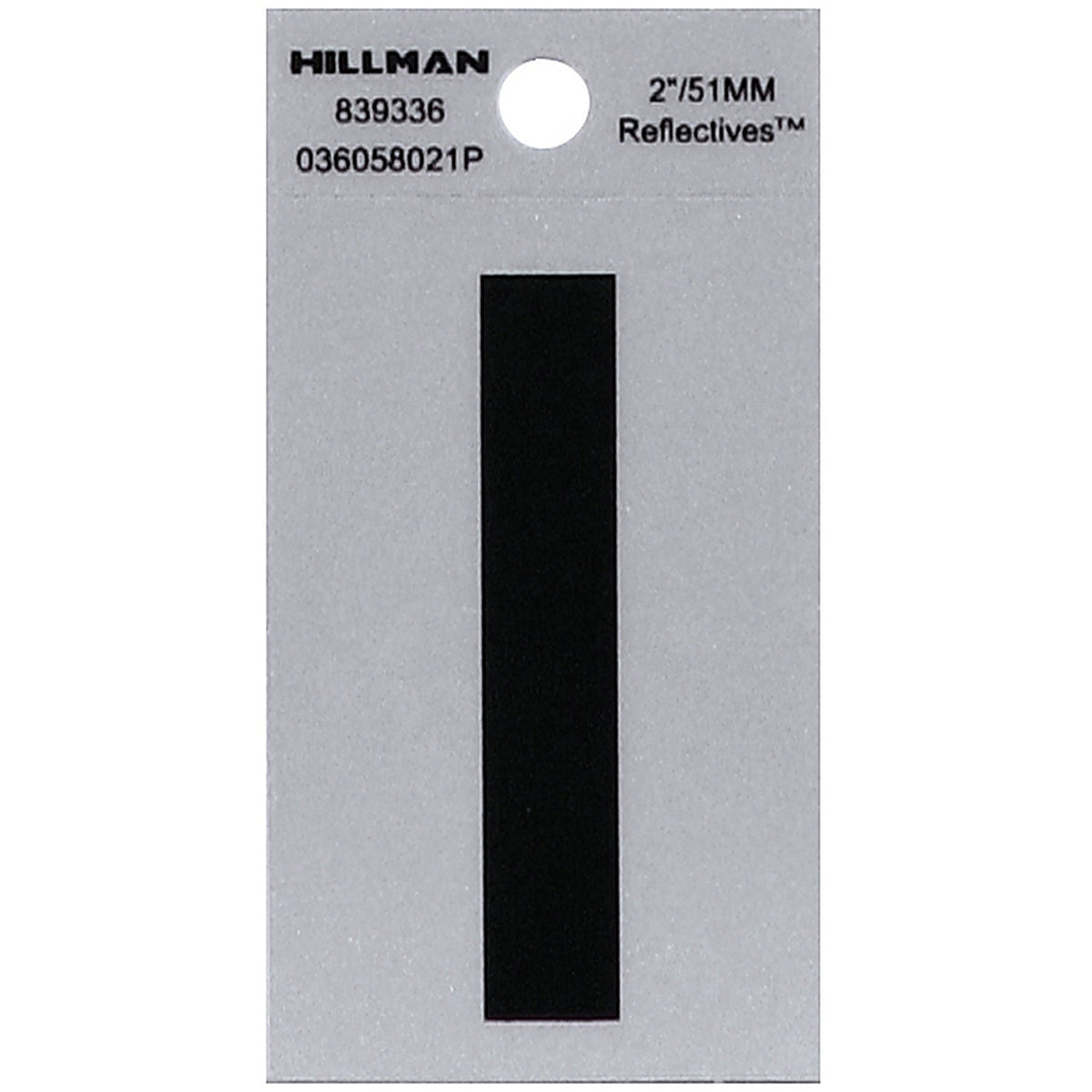 Hillman 839336 2 in. Reflective Black Mylar Self-Adhesive Letter I 1/pc.