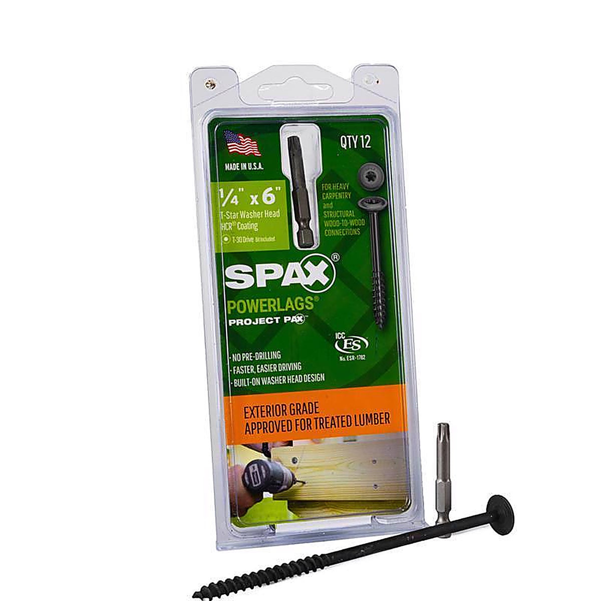 Spax - 45818207015243 - Powerlag 1/4 In. In. X 6 In. L T-30 Washer Head Serrated Structural Screws