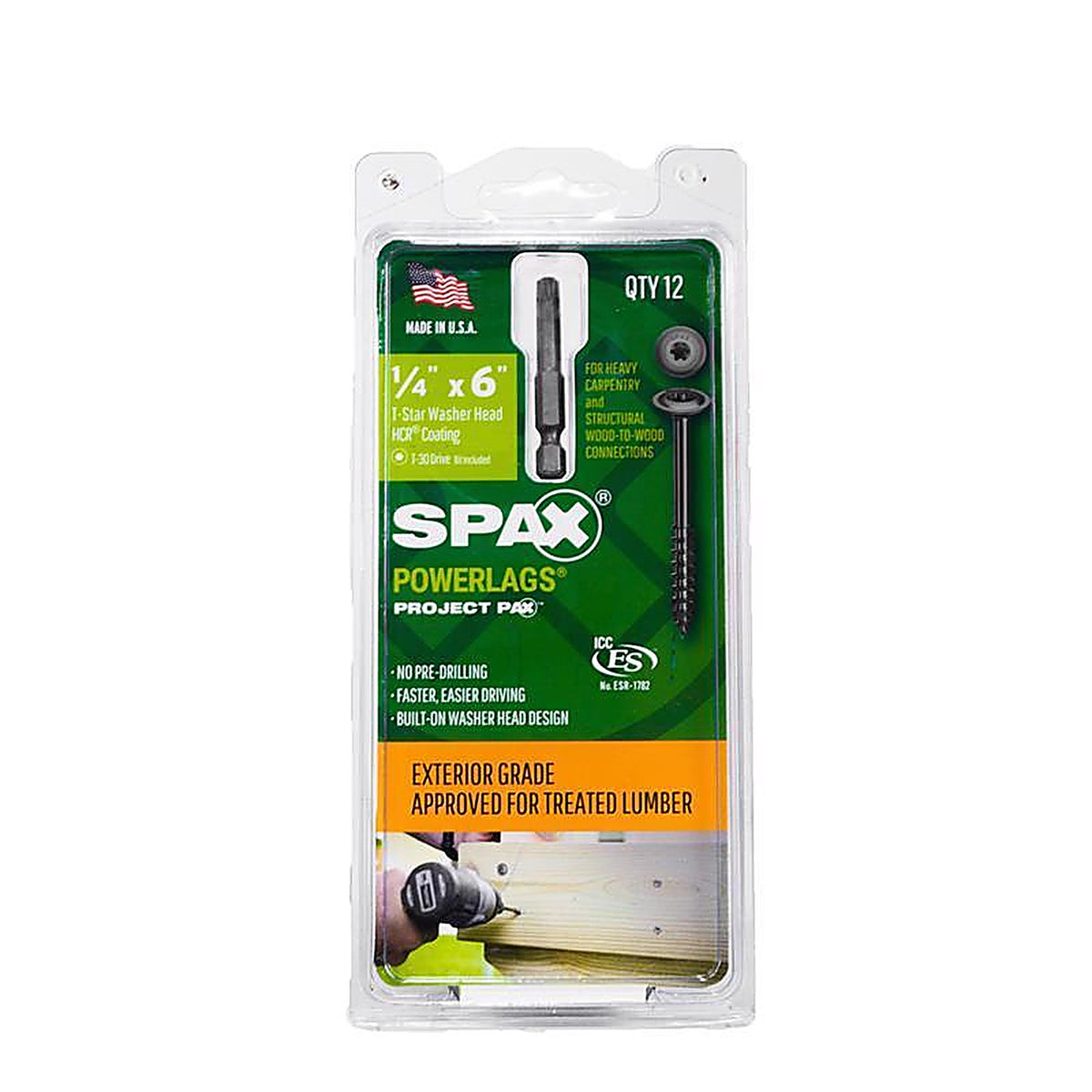 Spax - 45818207015243 - Powerlag 1/4 In. In. X 6 In. L T-30 Washer Head Serrated Structural Screws