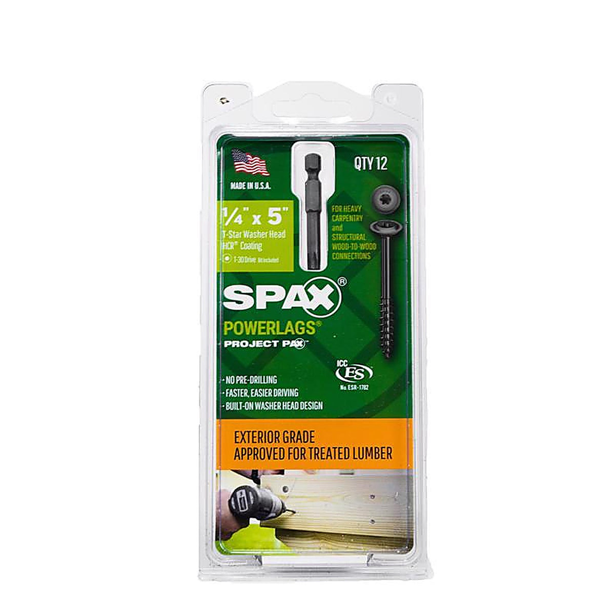 Spax - 45818207012743 - Powerlag 1/4 In. In. X 5 In. L T-30 Washer Head Serrated Structural Screws