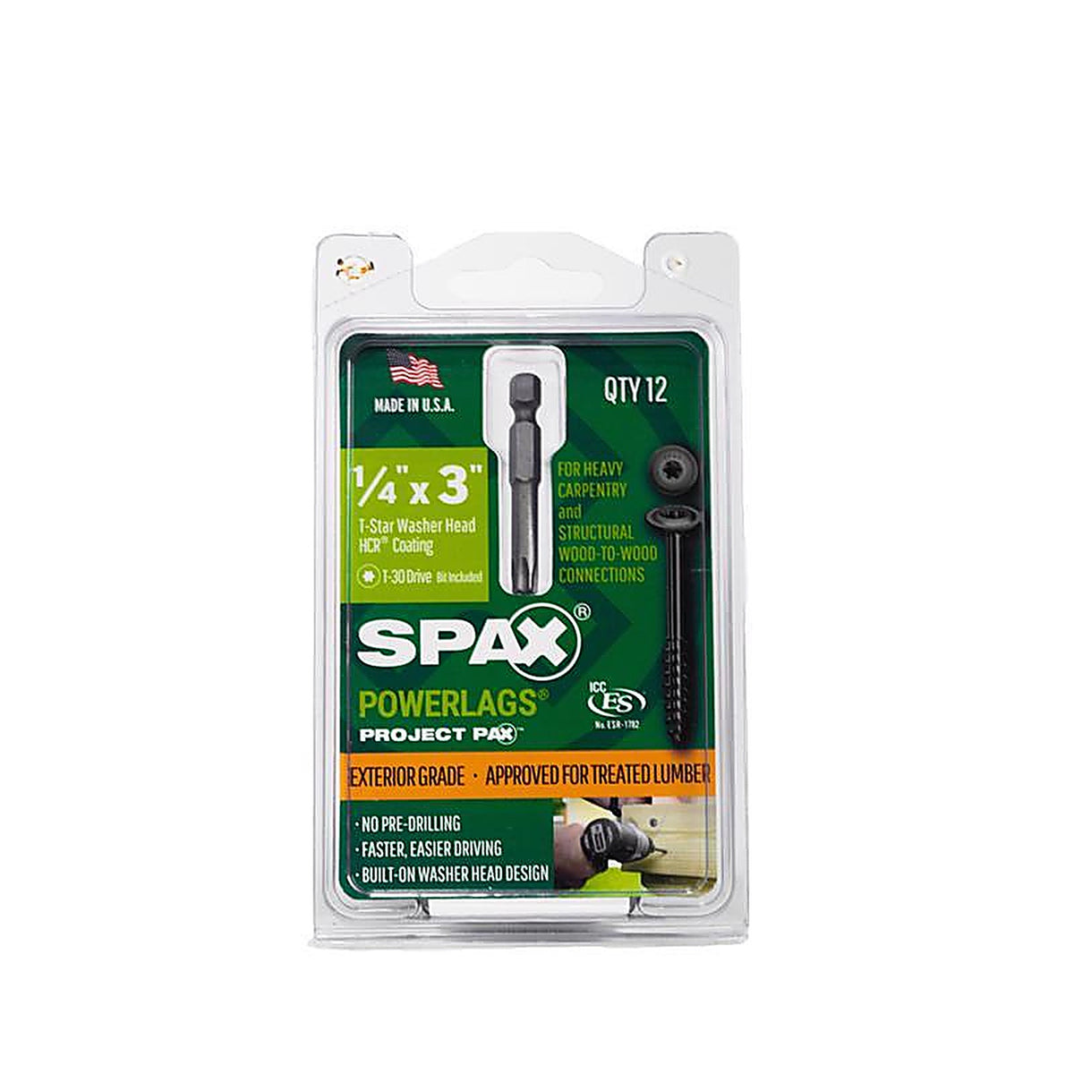 Spax - 45818207007643 - Powerlag 1/4 In. In. X 3 In. L T-30 Washer Head Serrated Structural Screws