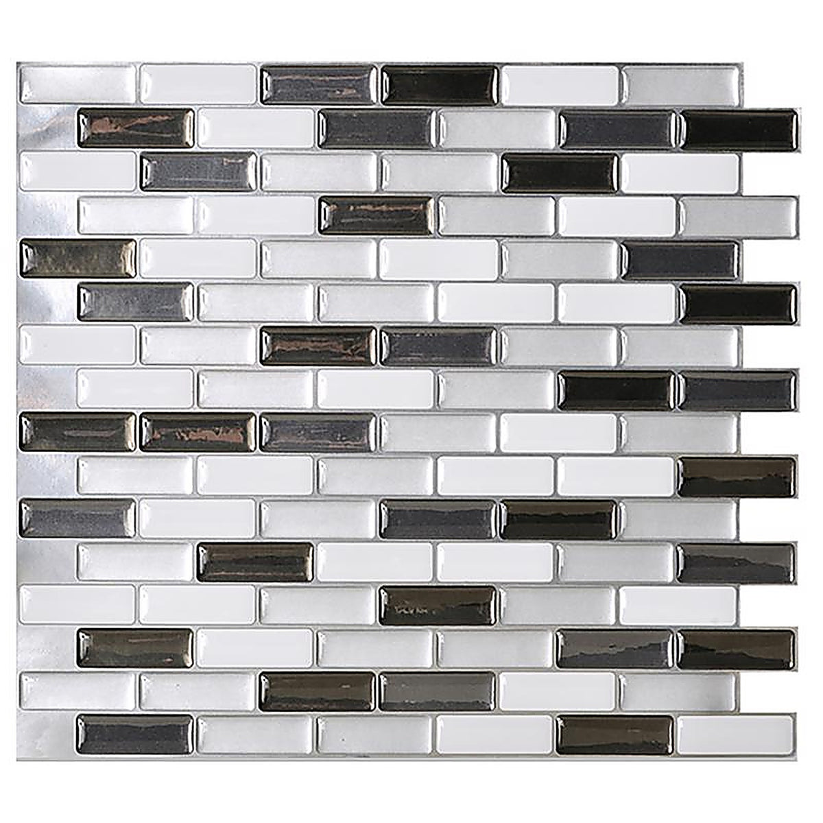 Smart Tiles SM1030-4 9.1 in. W X 10.2 in. L Mosaic Vinyl Adhesive Wall Tile 4 pc