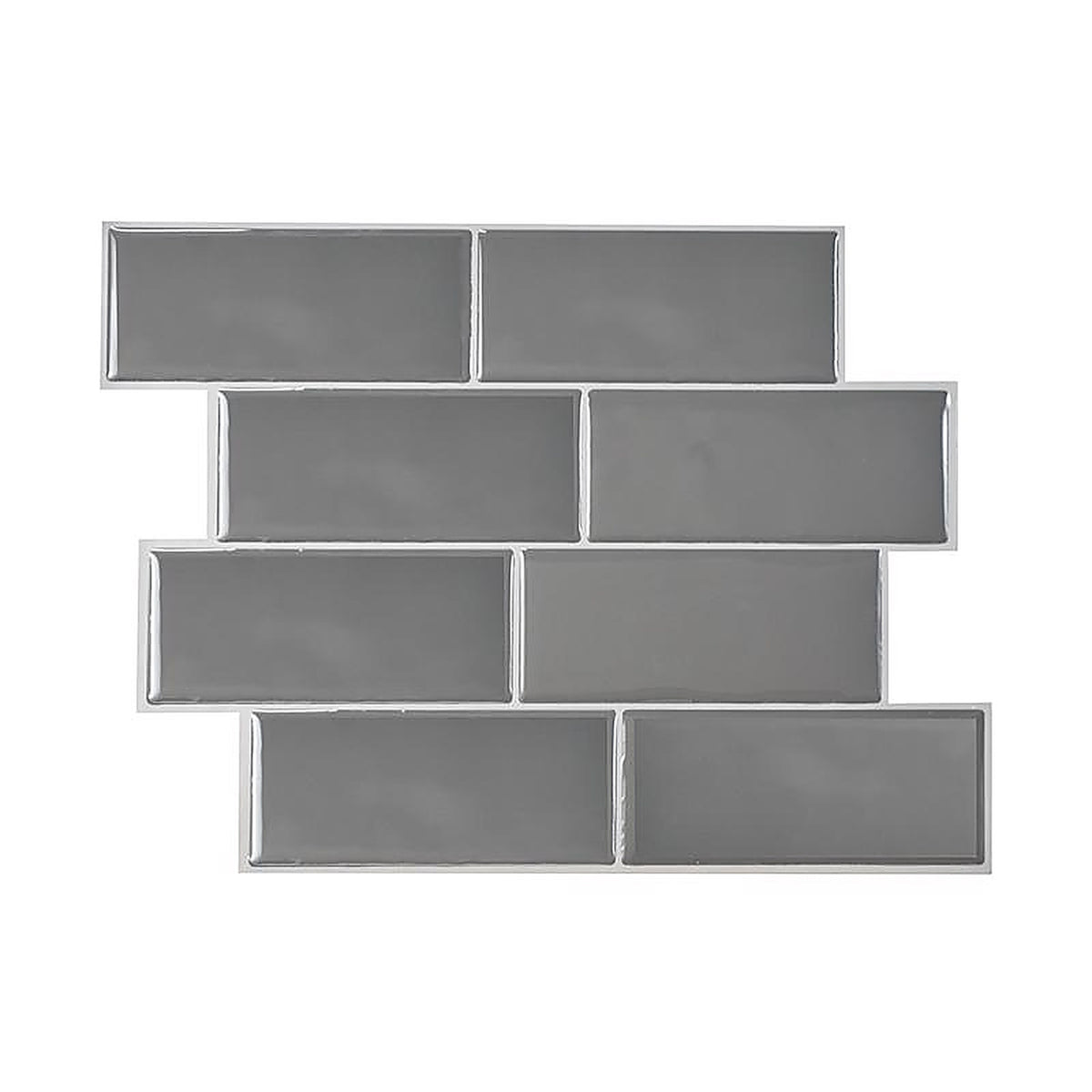 Smart Tiles SM1064-4 8.38 in. W X 11.56 in. L Gray Mosaic Vinyl Adhesive Wall Tile 4 pc