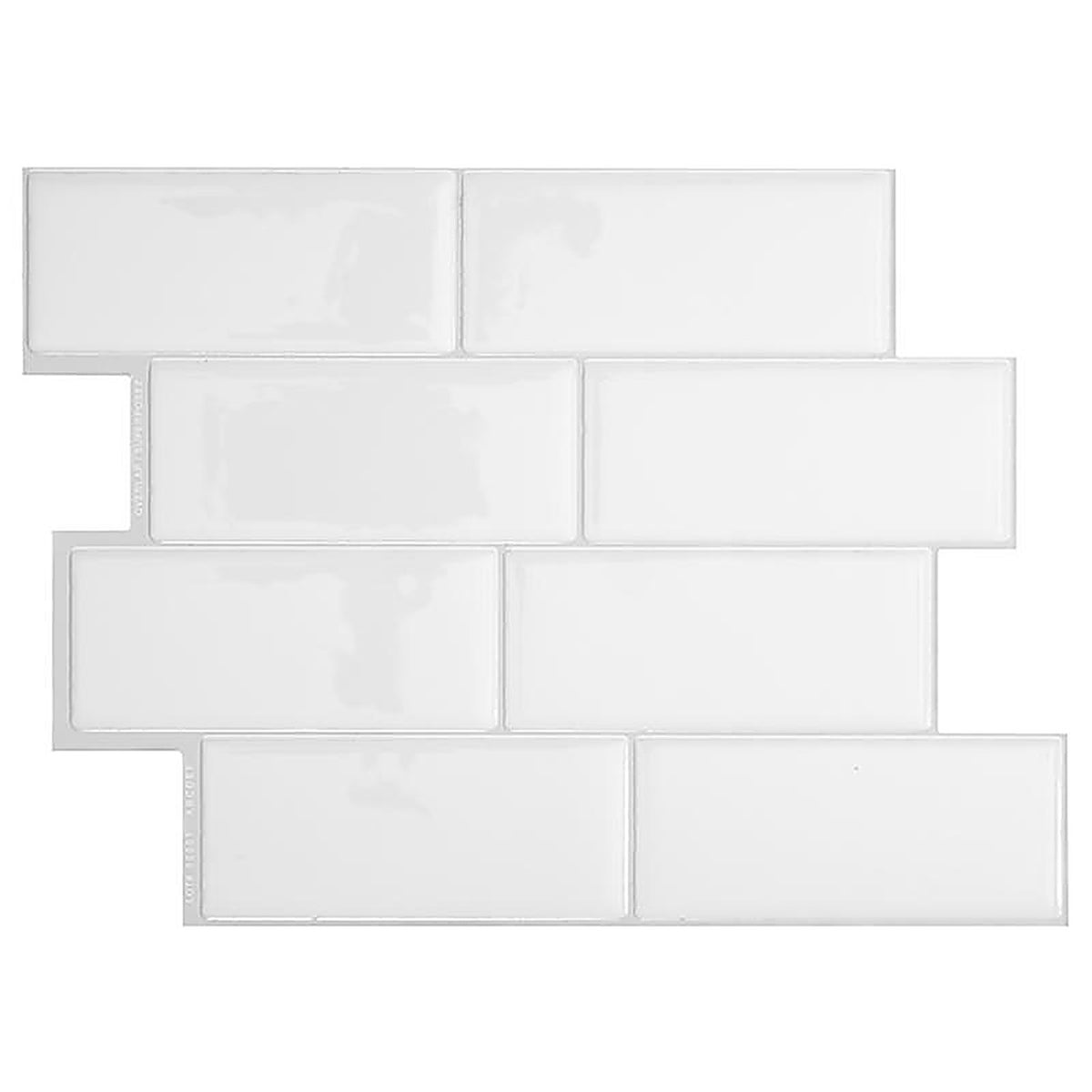 Smart Tiles SM1100G-04-QG 8.38 in. W X 11.56 in. L White Mosaic Vinyl Adhesive Wall Tile 4 pc