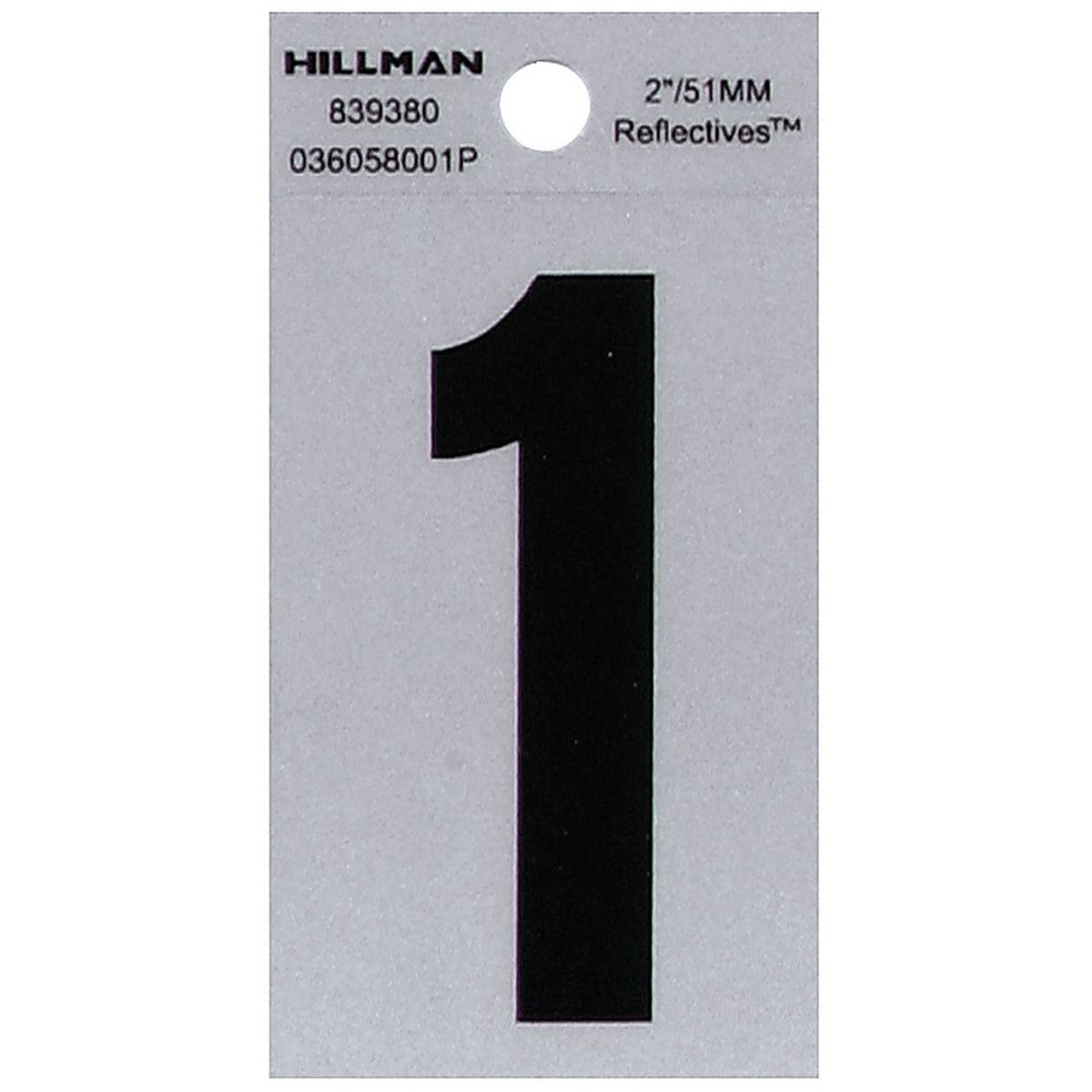 Hillman 839380 2 in. Reflective Black Mylar Self-Adhesive Number 1 1/pc.