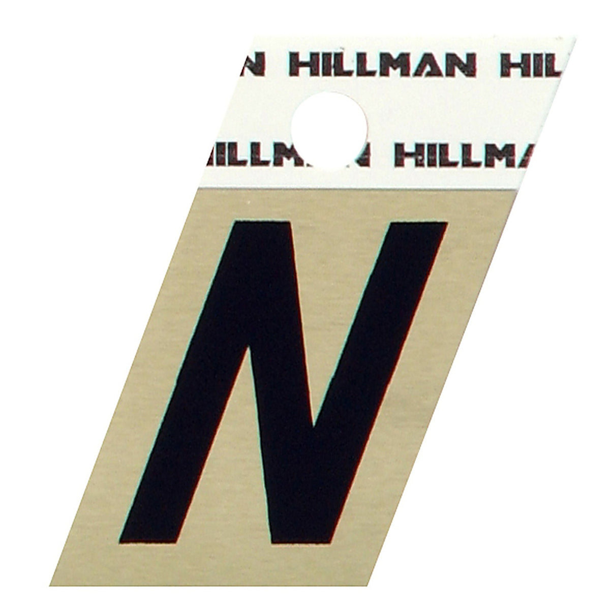 Hillman 840520 1.5 in. Reflective Black Metal Self-Adhesive Letter N 1/pc.