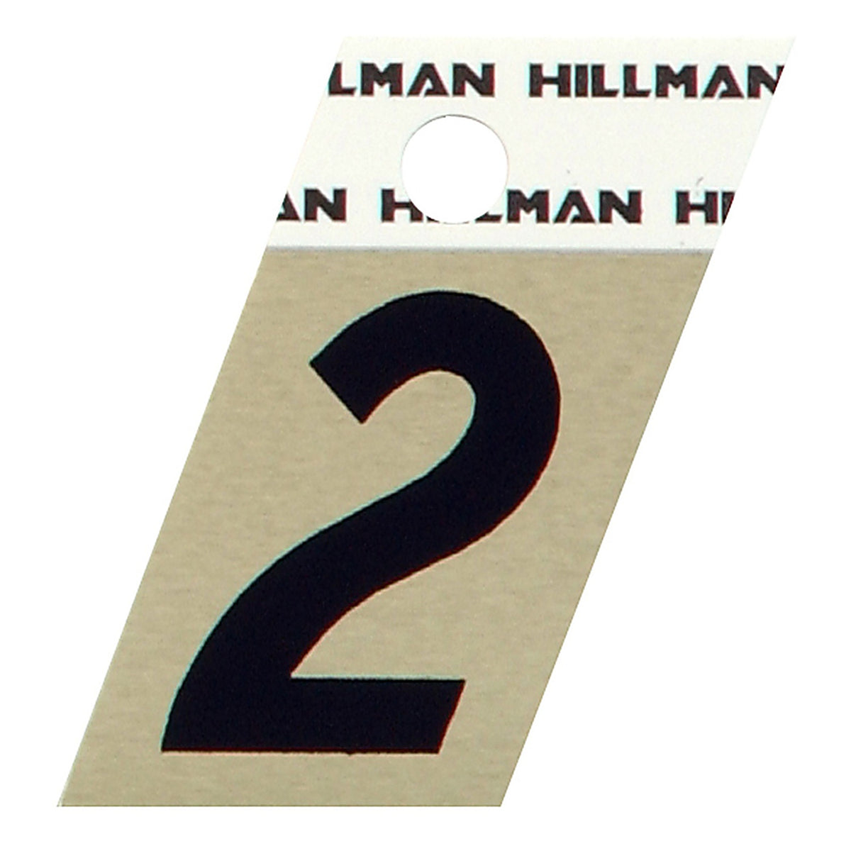 Hillman 840478 1.5 in. Reflective Black Metal Self-Adhesive Number 2 1/pc.