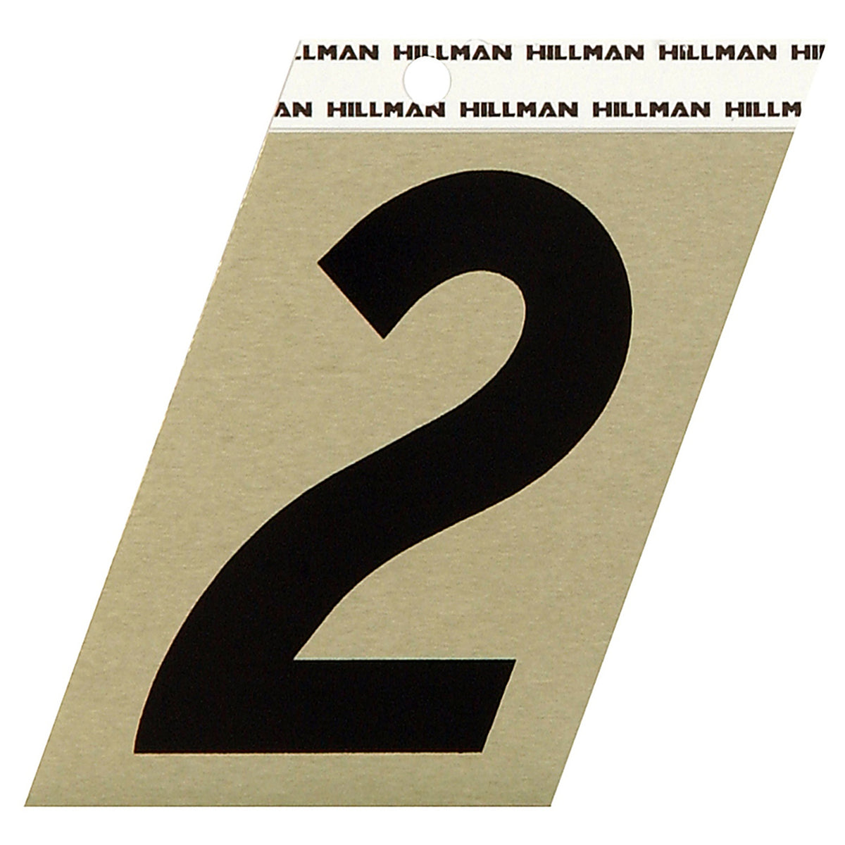 Hillman 840556 3 in. Reflective Black Metal Self-Adhesive Number 2 1/pc.