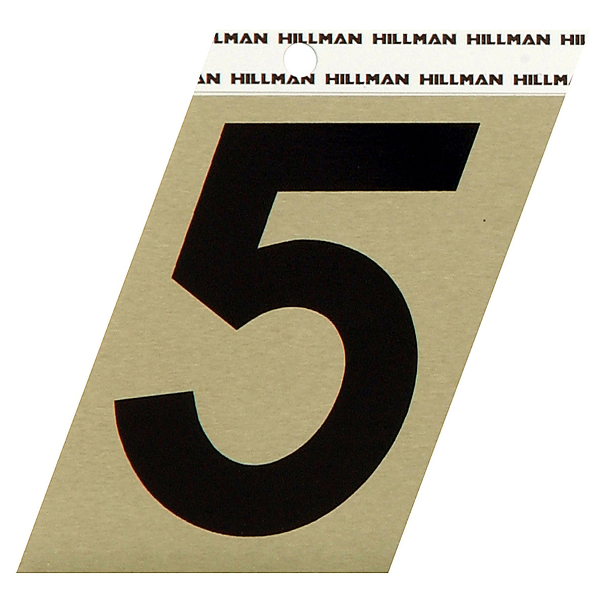 Hillman 840562 3 in. Reflective Black Metal Self-Adhesive Number 5 1/pc.