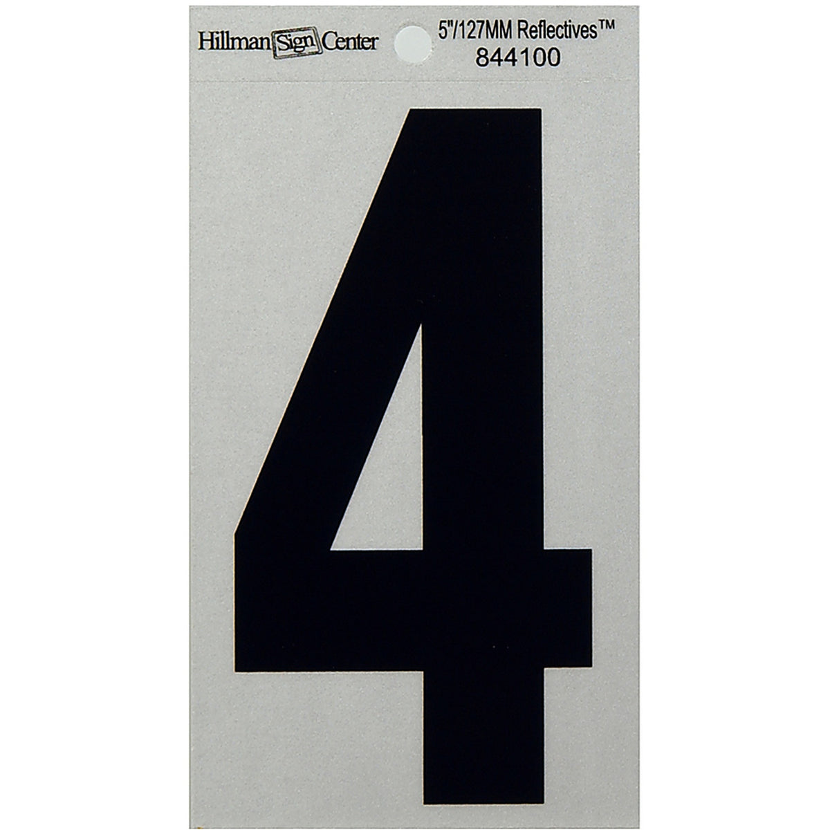 Hillman 844100 5 in. Reflective Black Mylar Self-Adhesive Number 4 1/pc.