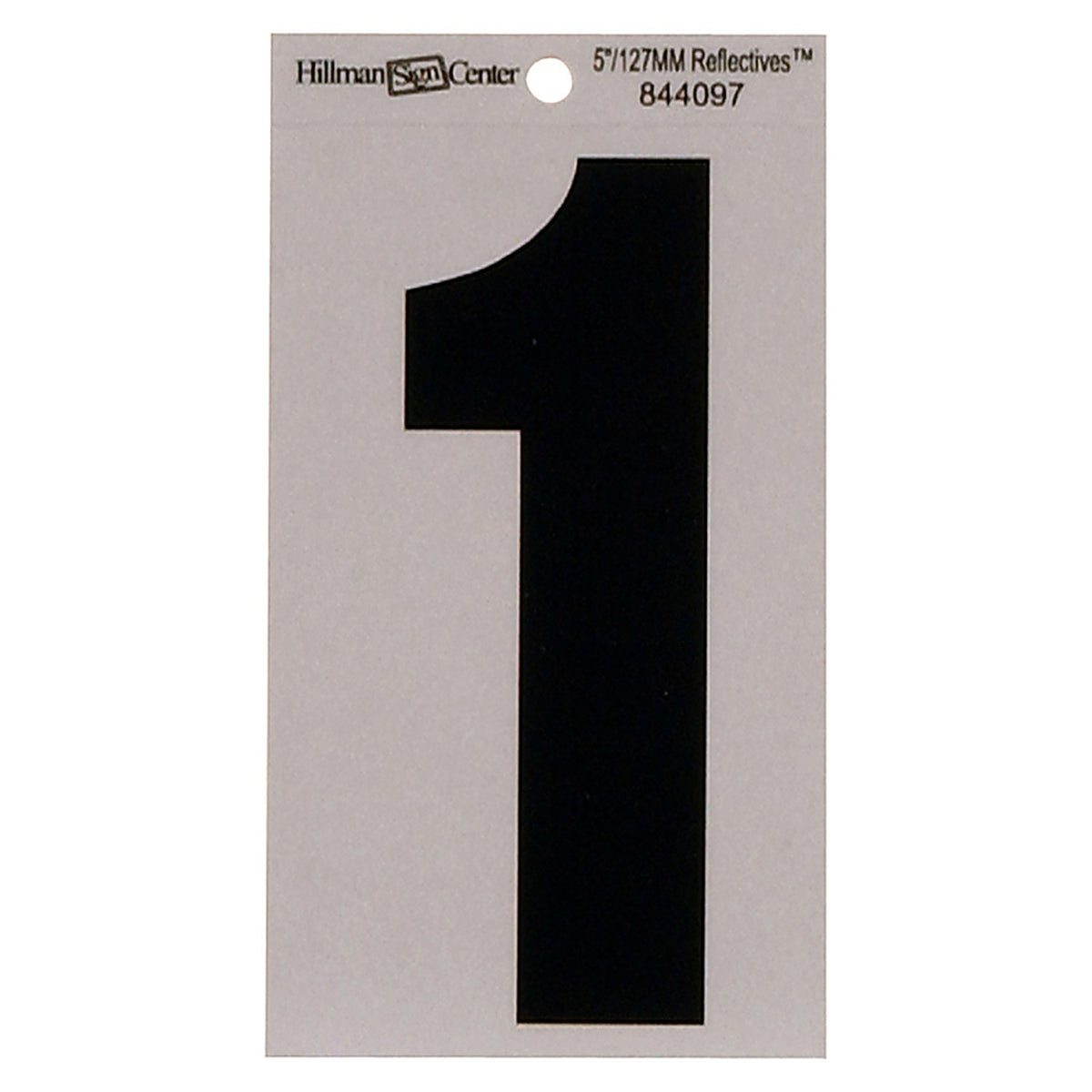 Hillman 844097 5 in. Reflective Black Mylar Self-Adhesive Number 1 1/pc.