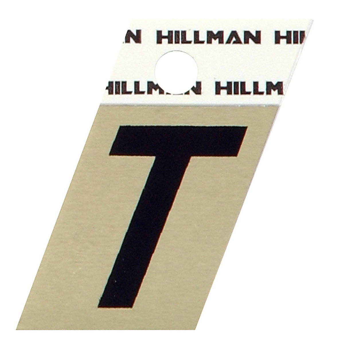 Hillman 840532 1.5 in. Reflective Black Metal Self-Adhesive Letter T 1/pc.