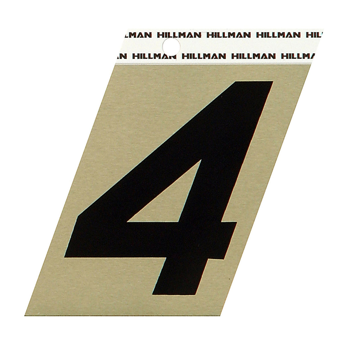 Hillman 840560 3 in. Reflective Black Metal Self-Adhesive Number 4 1/pc.