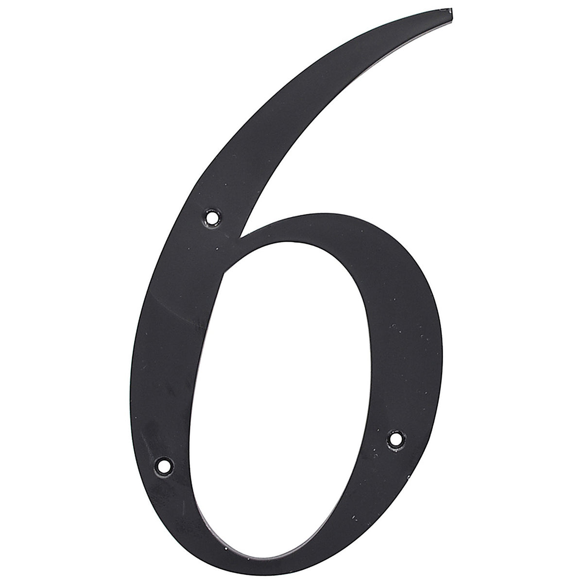 Hillman 844816 6 in. Reflective Black Plastic Nail-On Number 6 1/pc.