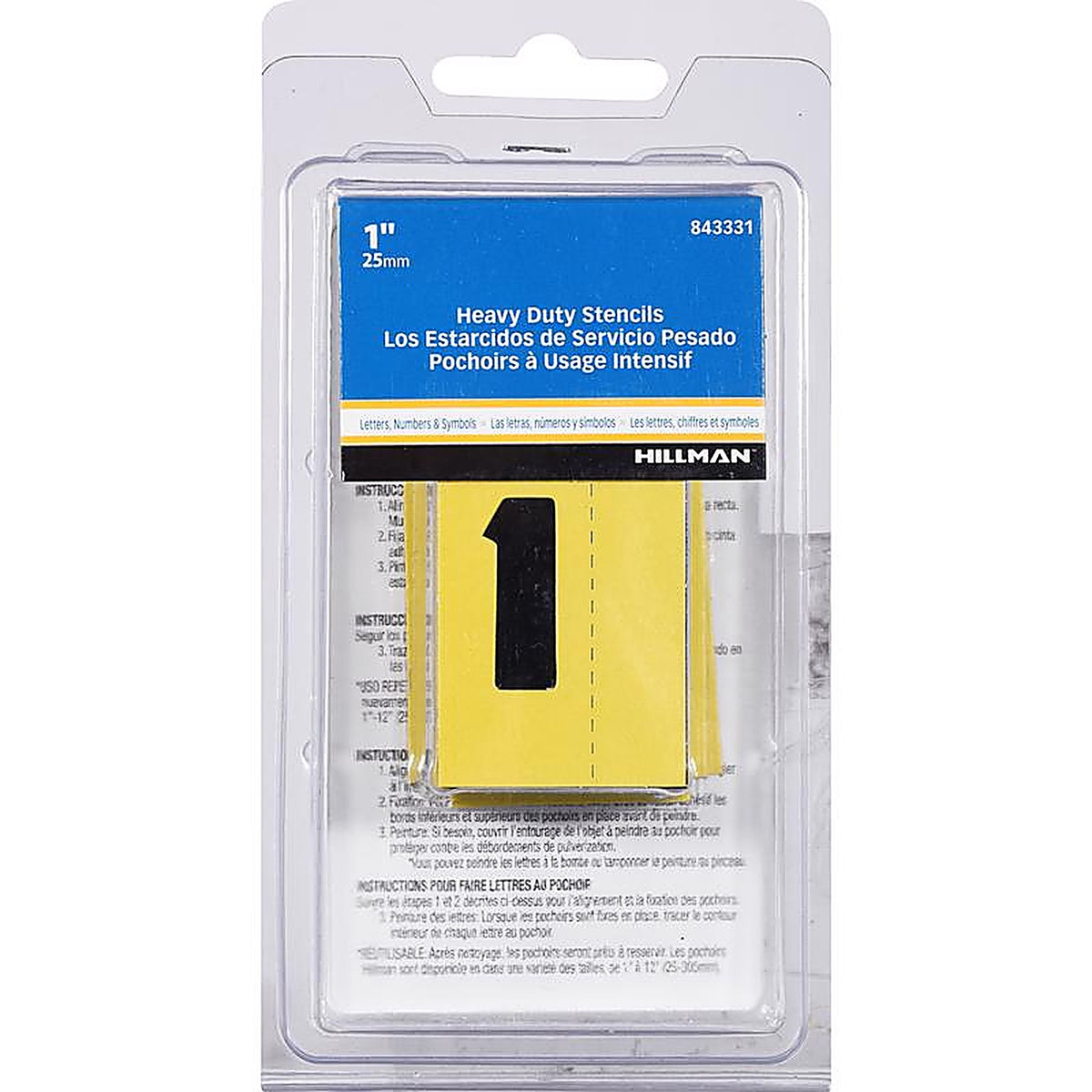 Hillman 843331 1 in. Card Stock Heavy Duty Stencil Set 47/Pack