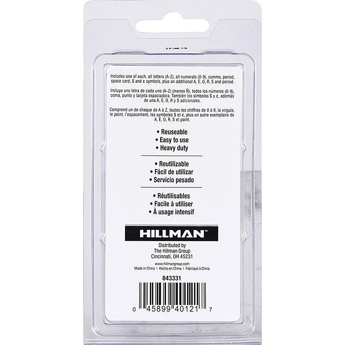 Hillman 843331 1 in. Card Stock Heavy Duty Stencil Set 47/Pack