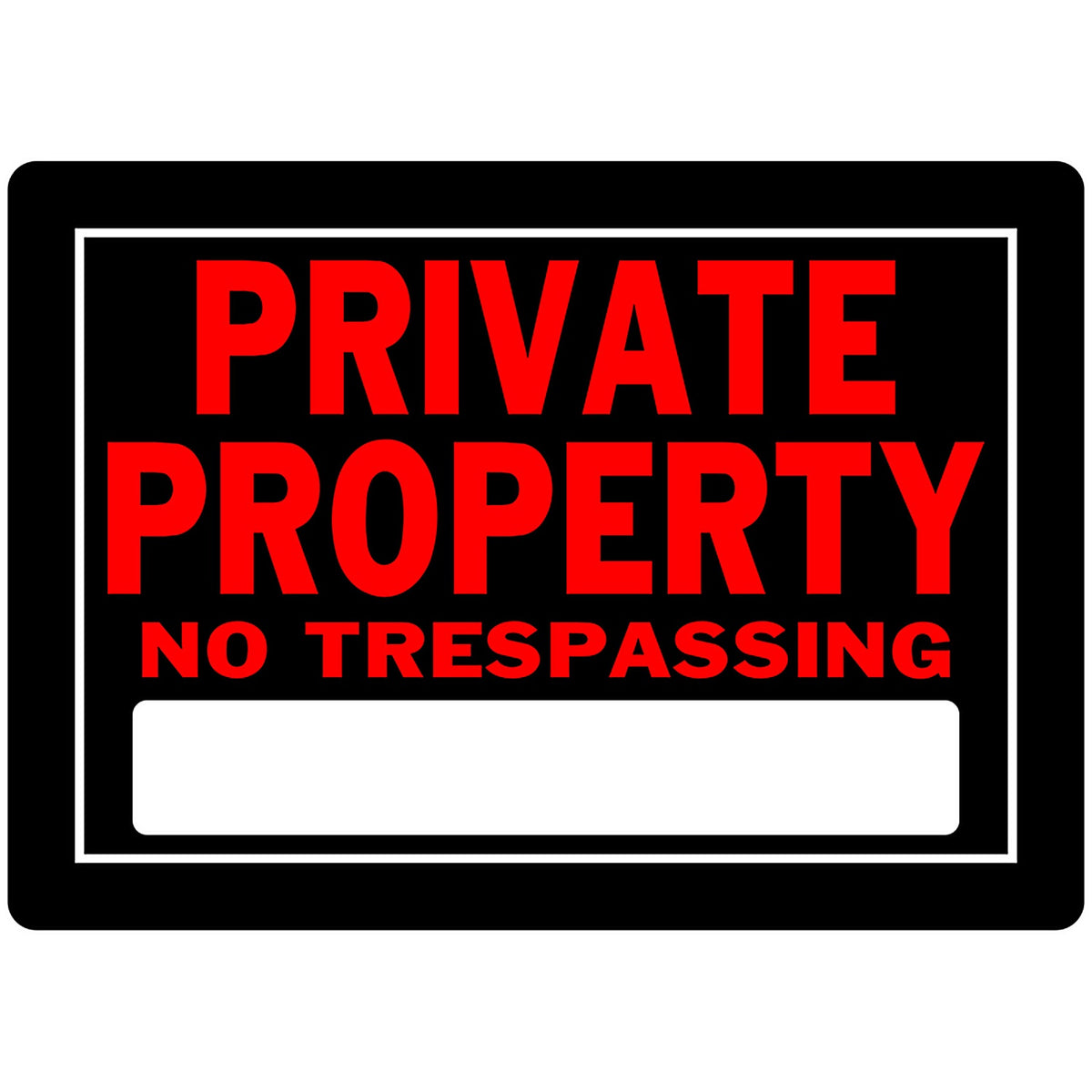 Hillman 840147 English Black No Trespassing Sign 10 in. H x 14 in. W