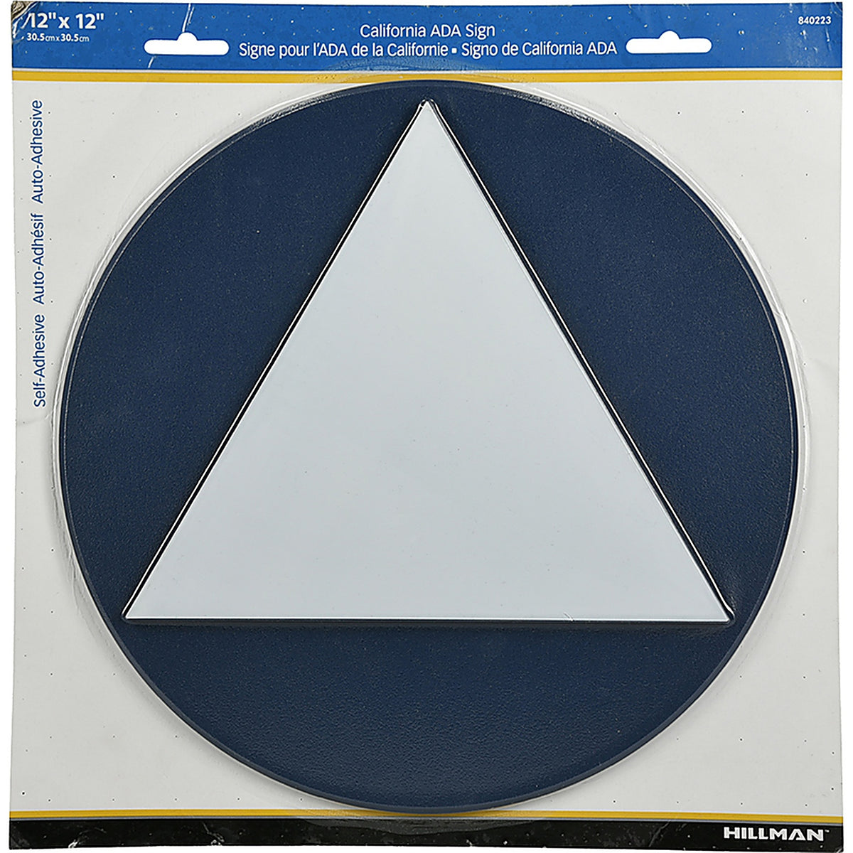 Hillman 840223 English Blue Restroom Sign 12 in. H x 12 in. W