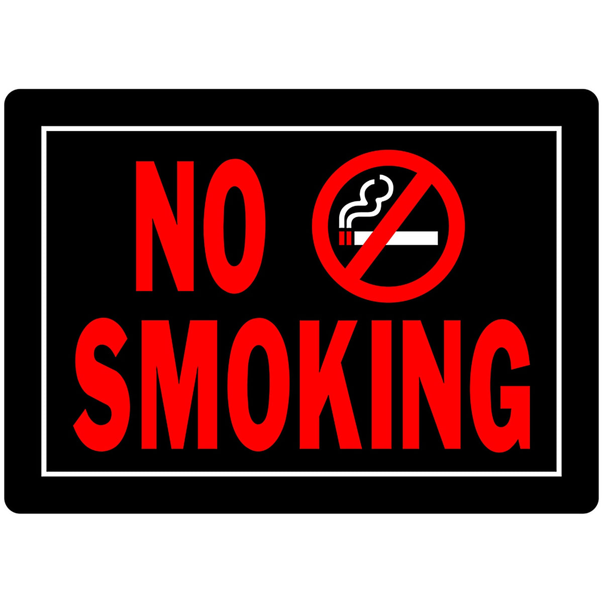 Hillman 840149 English Black No Smoking Sign 10 in. H x 14 in. W