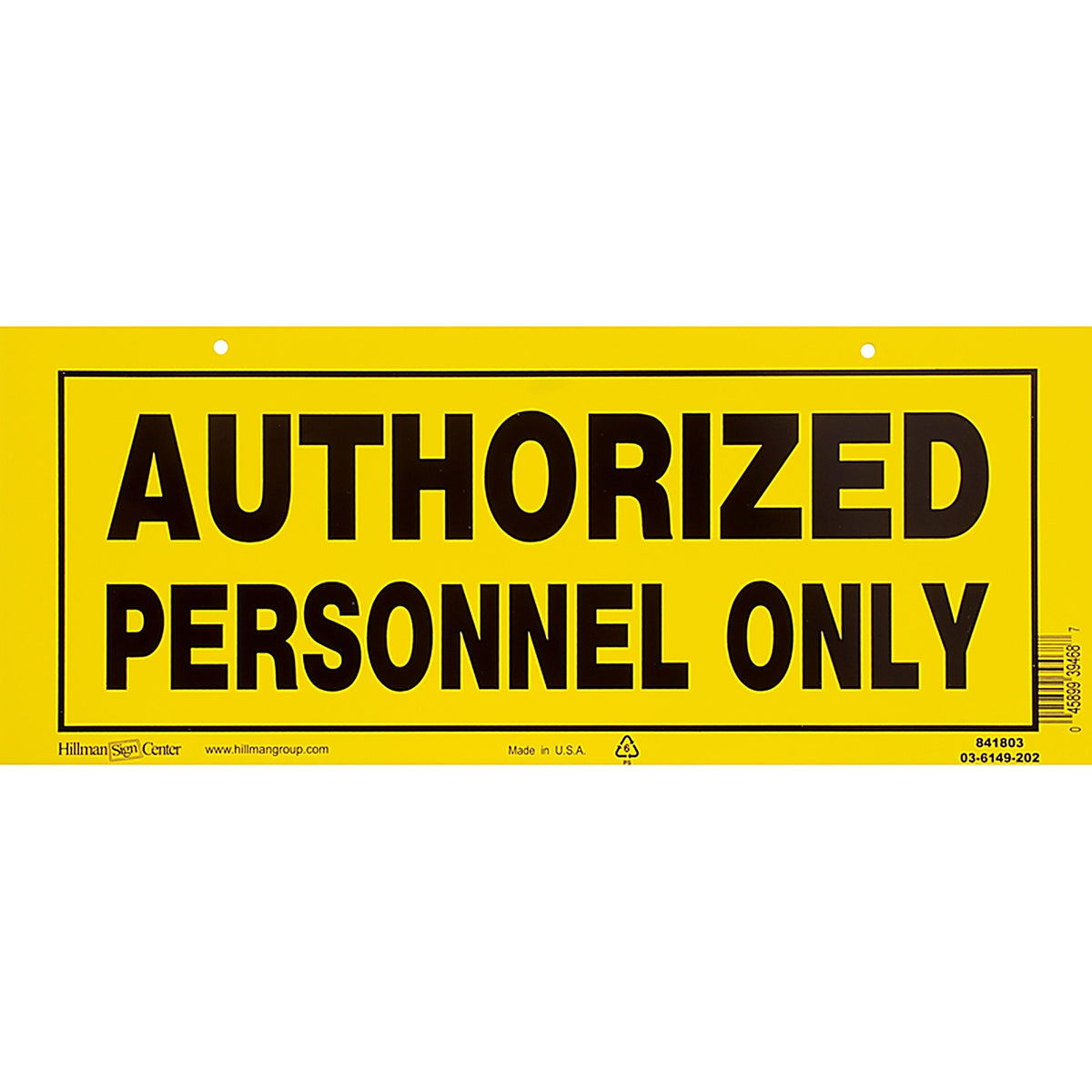 Hillman 841803 English Yellow Do Not Enter Sign 6 in. H x 15 in. W