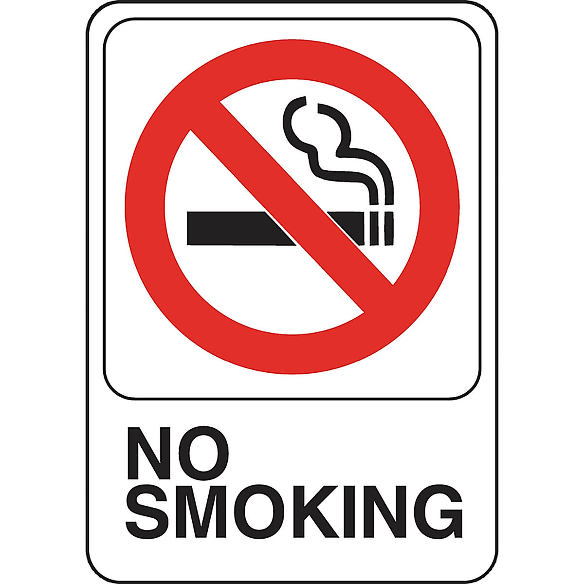 Hillman 841770 English White No Smoking Sign 5 in. H x 7 in. W