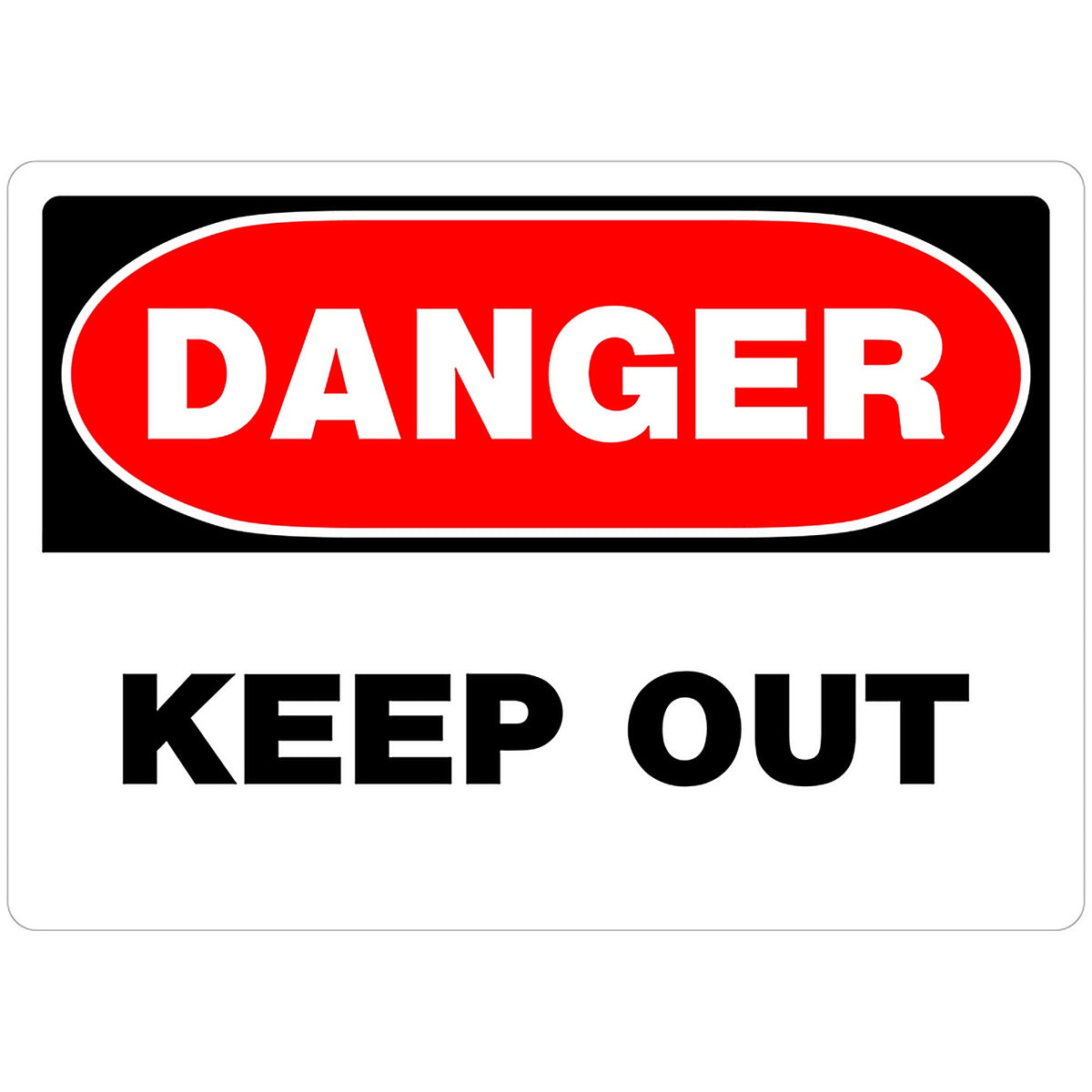 Hillman 842064 English White Danger Sign 10 in. H x 14 in. W