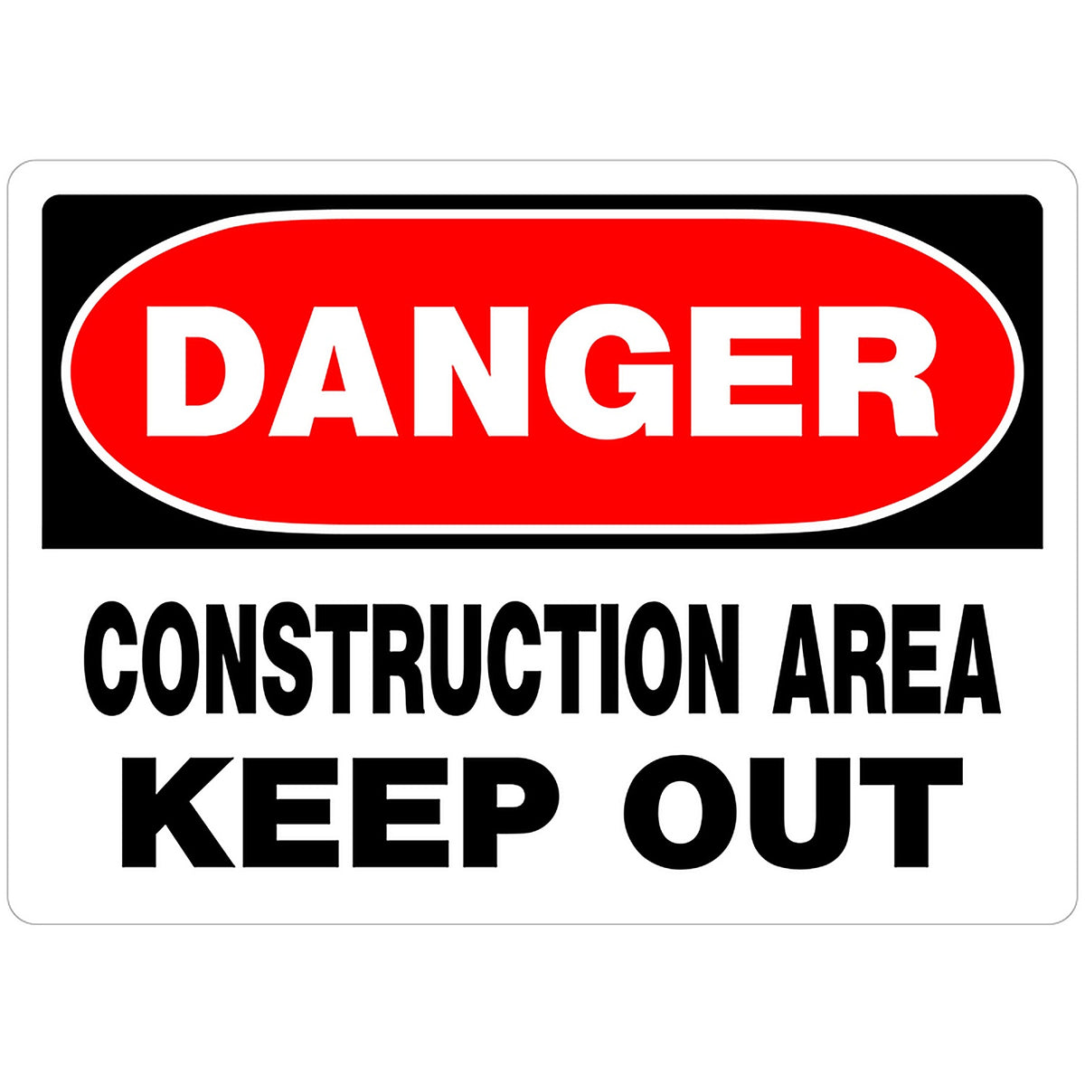 Hillman 842054 English White Construction Sign 10 in. H x 14 in. W