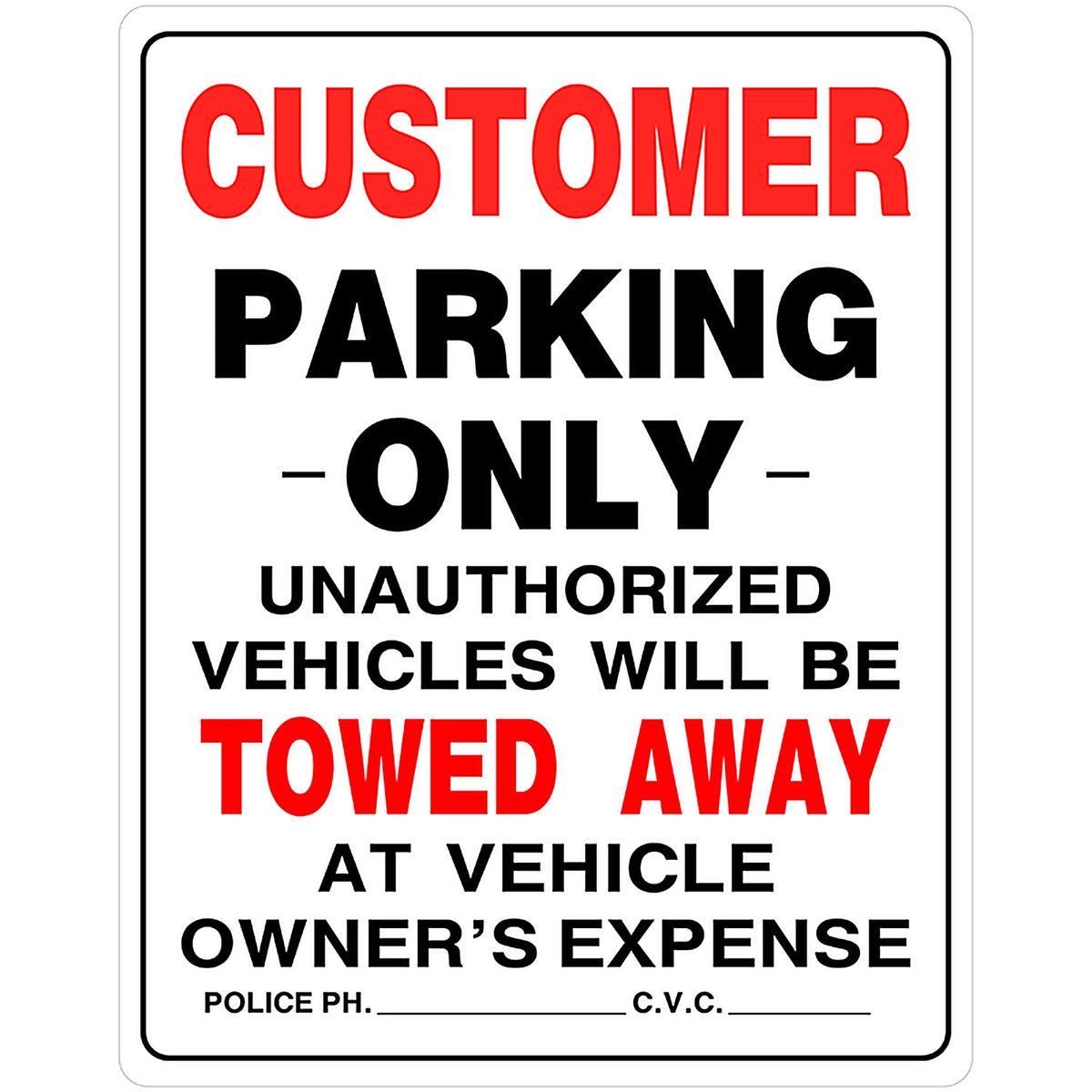 Hillman 842192 English White No Parking Sign 19 in. H x 15 in. W
