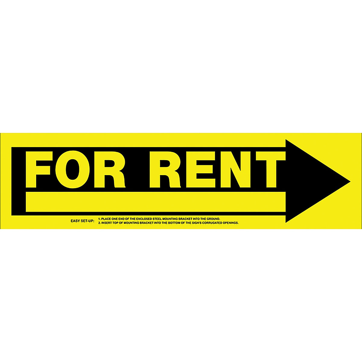 Hillman 843316 English Yellow For Rent Sign 6 in. H x 24 in. W