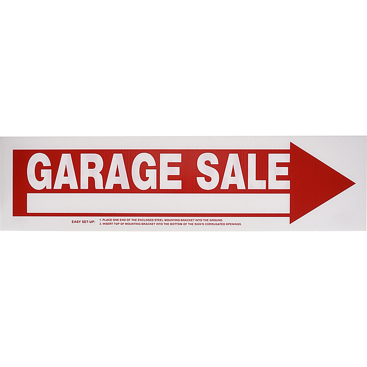 Hillman 842228 English White Garage Sale Sign 6 in. H x 24 in. W