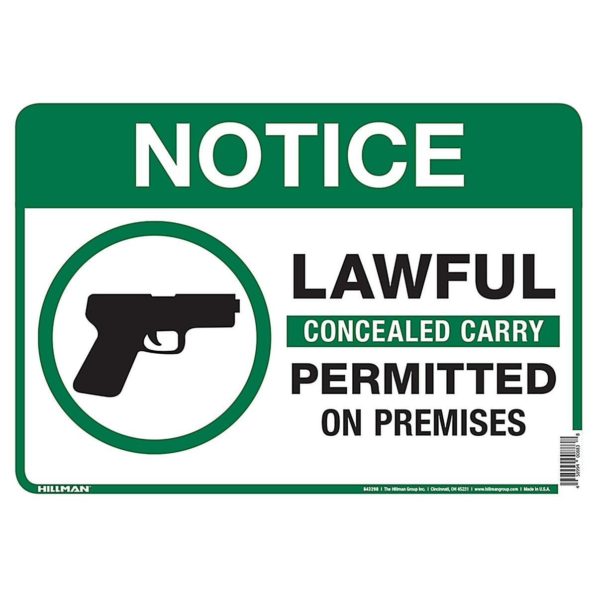 Hillman 843298 English White Informational Sign 10 in. H x 14 in. W