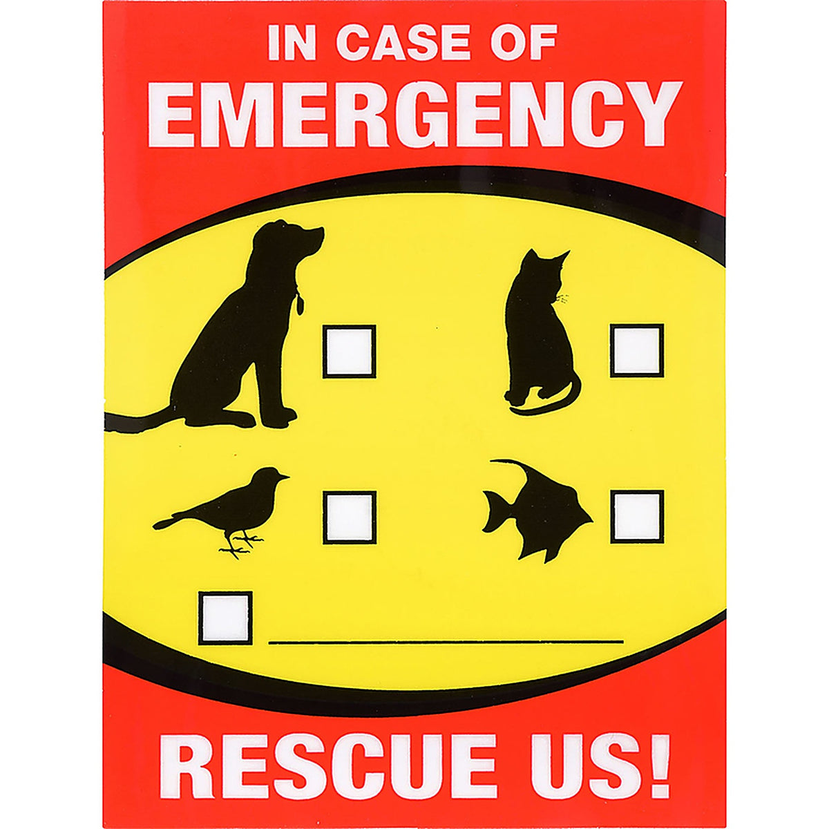 Hillman 843337 English Red Emergency Sign 6 in. H x 4 in. W