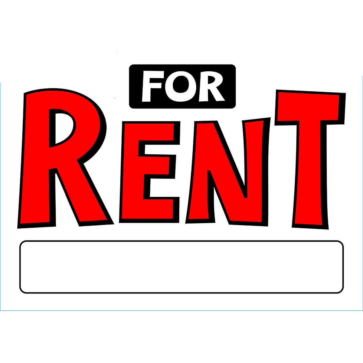 Hillman 843470 English White For Rent Sign 10 in. H x 14 in. W