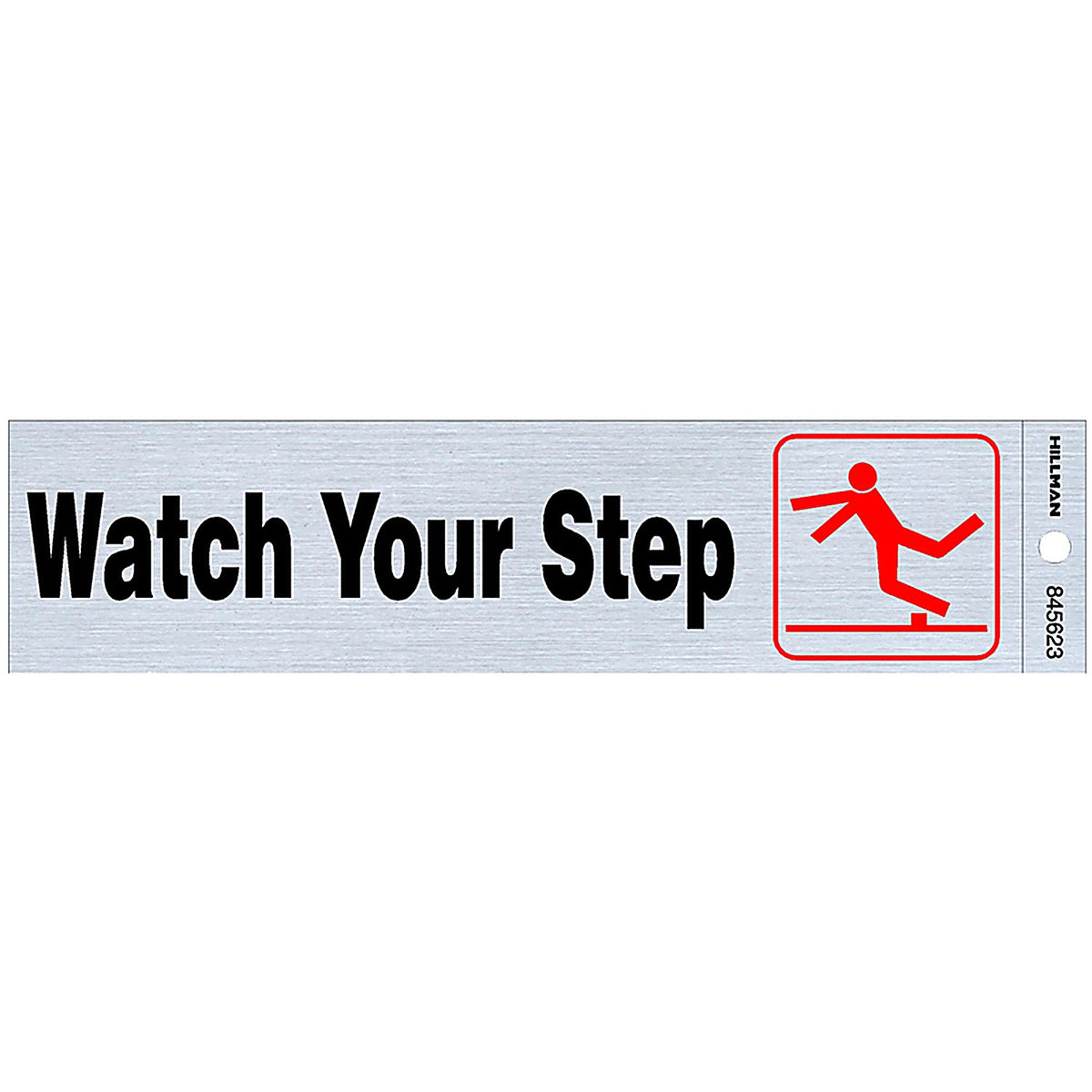 Hillman 845623 English Silver Safety Sign 2 in. H x 8 in. W
