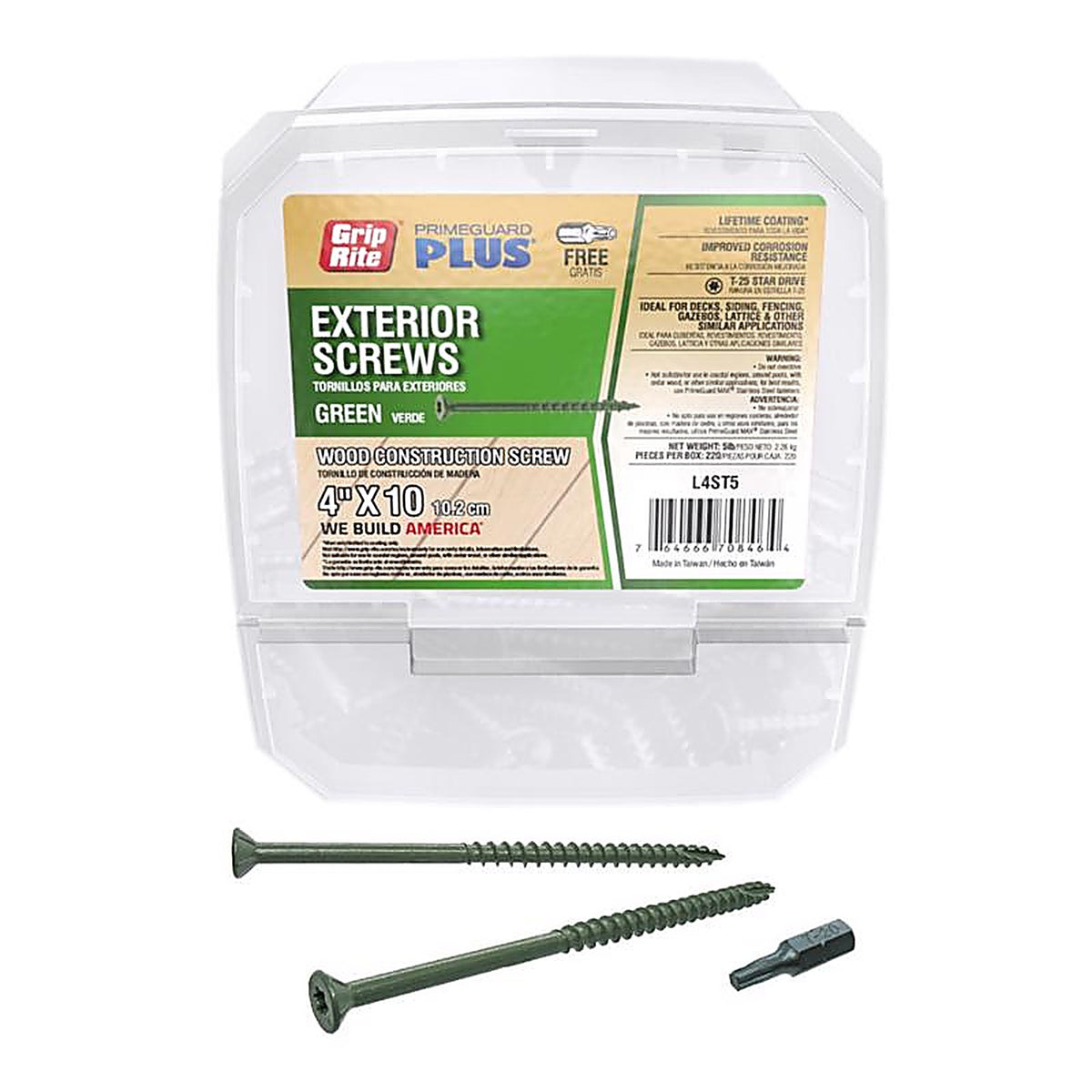 Grip-Rite L4ST5 No. 10 x 4 in. L Star Bugle Head Exterior Deck Screws 5 lb. 194/Pack