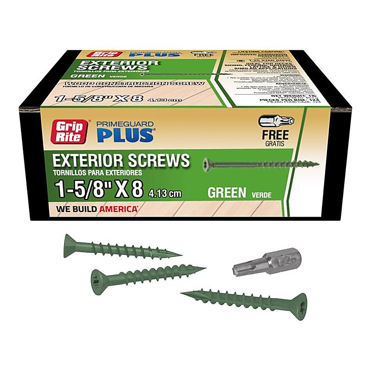 Grip-Rite L158ST1 No. 8 x 1-5/8 in. L Star Bugle Head Exterior Deck Screws 1 lb. 194/Pack