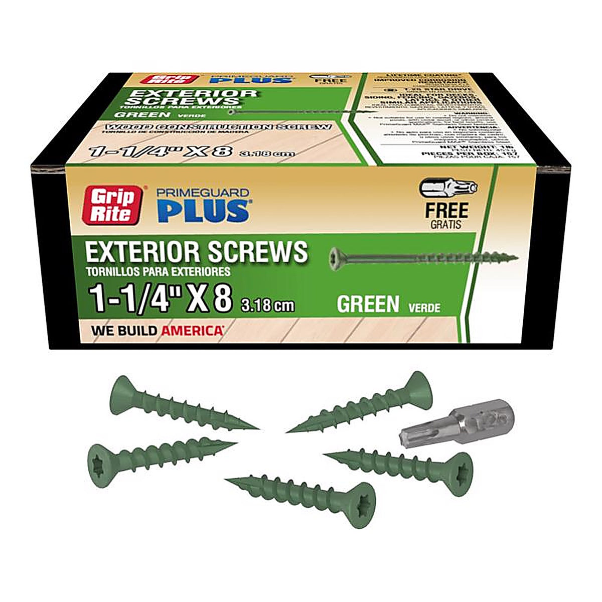Grip-Rite L114ST1 No. 8 x 1-1/4 in. L Star Bugle Head Exterior Deck Screws 1 lb. 123/Pack