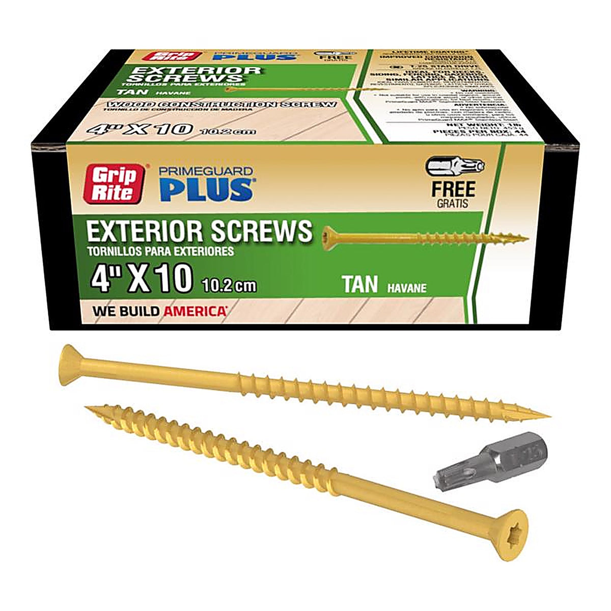 Grip-Rite L4STT1 No. 10 x 4 in. L Star Bugle Head Exterior Deck Screws 1 lb. 53/Pack