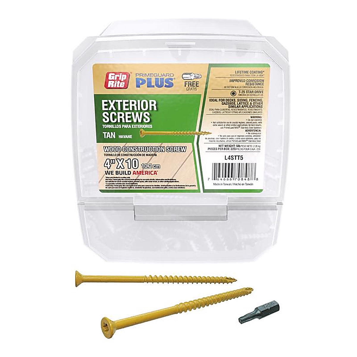 Grip-Rite L4STT5 PrimeGuard Plus No. 10 wire S X 4 in. L Star Bugle Head Exterior Deck Screws 5 lb